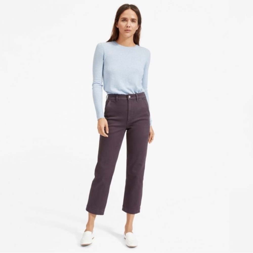Everlane Cropped Straight-Leg Regular High Rise Jeans In Purple - Size 12